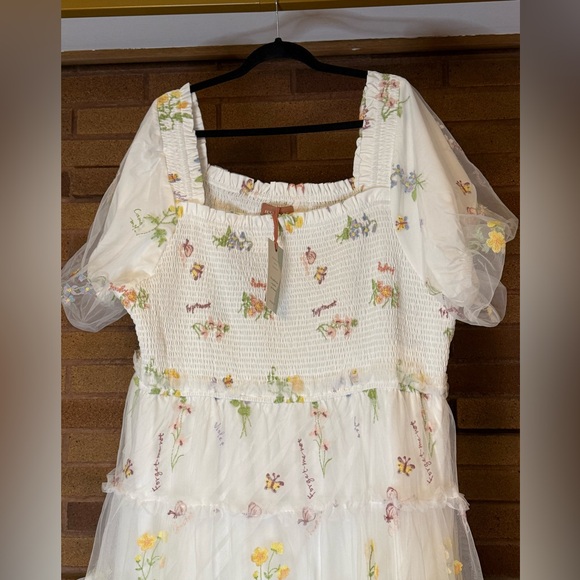 NWT JessaKae White Dress with Colorful Floral Embroidery - Picture 2 of 9